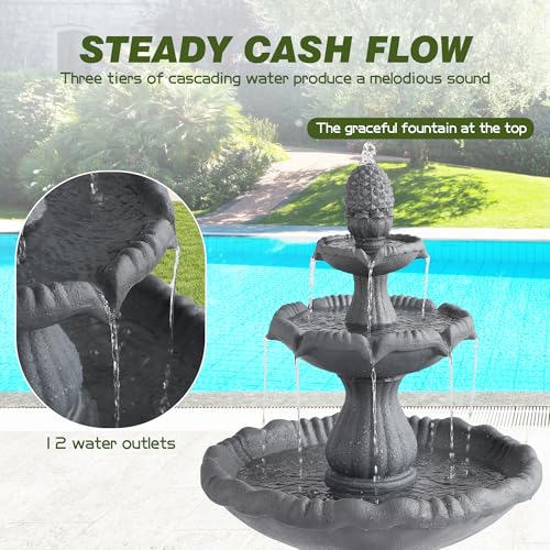 47.4"H Italian Outdoor Garden Water Fountain