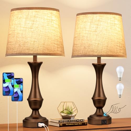 Touch Lamps for Nightstand (2 Count)