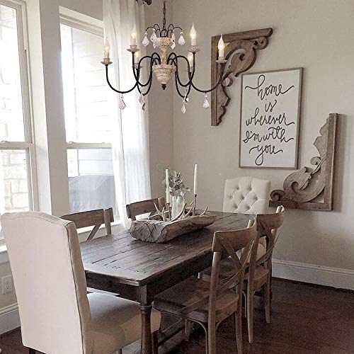 French Country Chandelier 6 Lights Retro Rustic Lights Fixture