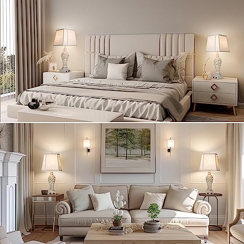 28.5" Table Lamps Set of 2 with Nightlight for Bedroom (2 Count)