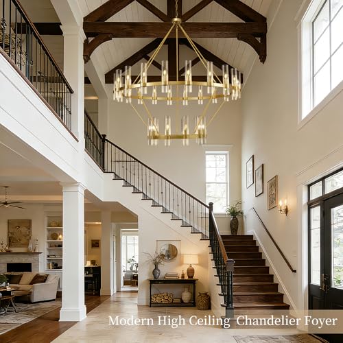 Gold Wagon Wheel Chandelier 2 Tier (30 Count)
