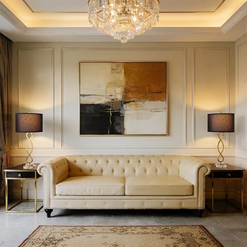 30" Brass Gold Buffet Table Lamps for Living Room Set of 2