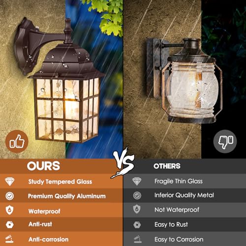 2 Pack Dusk to Dawn Outdoor Wall Light (2 Count)