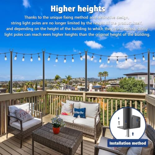 4 Pack 5Ft String Light Poles