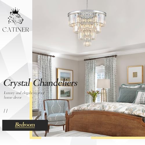 24" Modern Crystal Chandelier