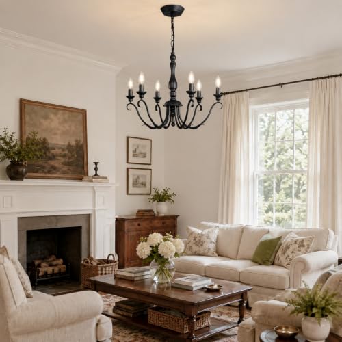 Farmhouse Vintage Antique Black Chandelier (Classic Black)