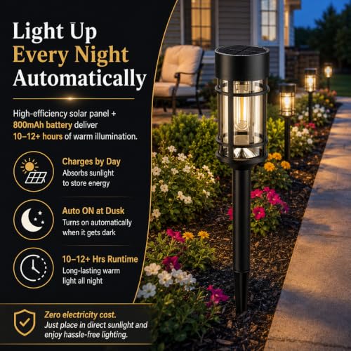 12 Pack Solar Lights Pathway Outdoor (12 Count)