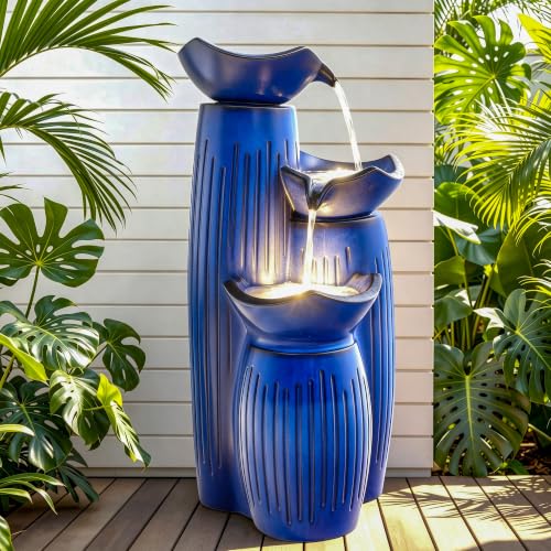 Autodaya 30" H Modern Ceramic Outdoor Water Fountain