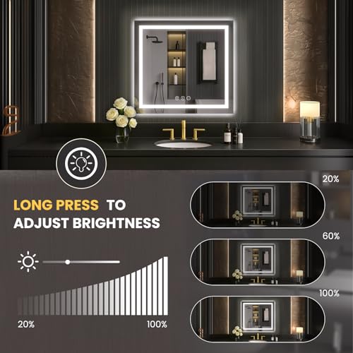 30"X30" LED Bathroom Mirror with Lights