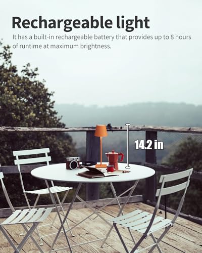 2 Pack Cordless Orange Table Lamps (2 Count)