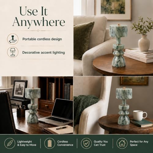 Green Marble Touch Lamp