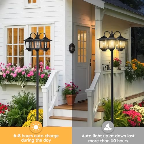 73" Aluminum Solar Lamp Post Light