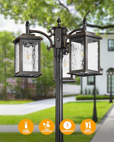 Outdoor Lamp Post Light with Outlet