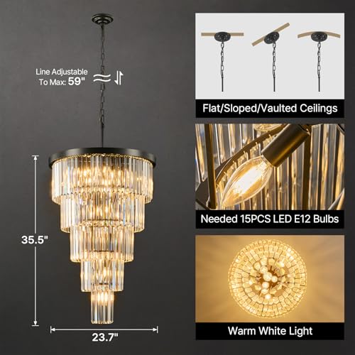 High Ceiling Chandelier Crystal Modern