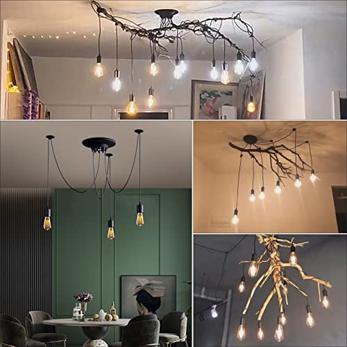 Vintage Edison Multiple Ajustable DIY Ceiling Spider Lamp Light Pendant Lighting Chandelier Modern Chic Industrial Dining Without Romote Control