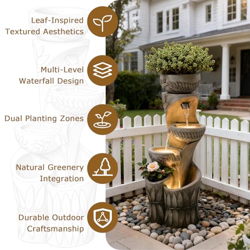 4 Tiered Water Fountain Outdoor Waterfall Fountains