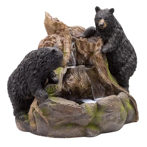 GXT252 24" Outdoor Floor Bears Climbing Fountain with LED Lights