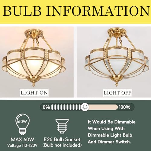 24 Inch Brass Flush Mount Chandelier