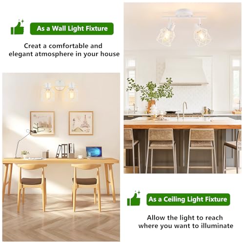 2 Lights White Kitchen Track Lighting