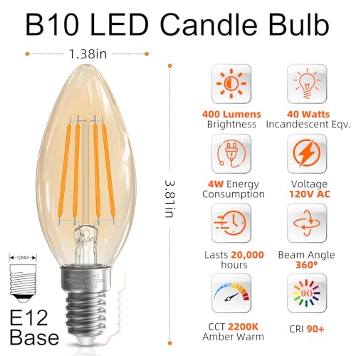 E12 Candelabra Bulb 40 watt Equivalent (12 Count)