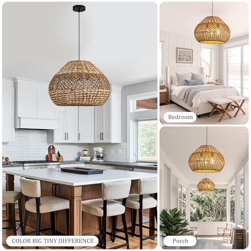 18.9" Rattan Pendant Light