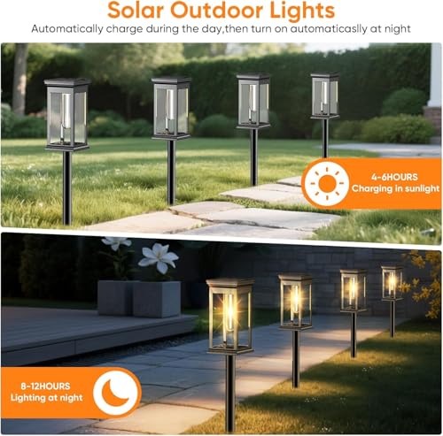 Solar Pathway Lights Outdoor Waterproof