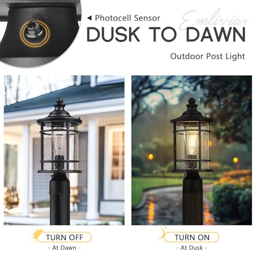 14.9 Inch Dusk to Dawn Outdoor Lamp Post Light