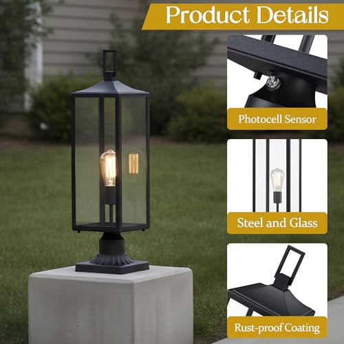 25.6 Inch Photocell Outdoor Lamp Post Light with Dusk To Dawn Sensor