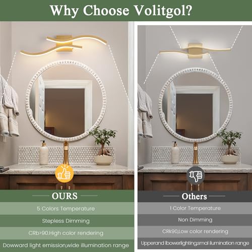 2 Packs Gold Bathroom Vanity Light Fixture