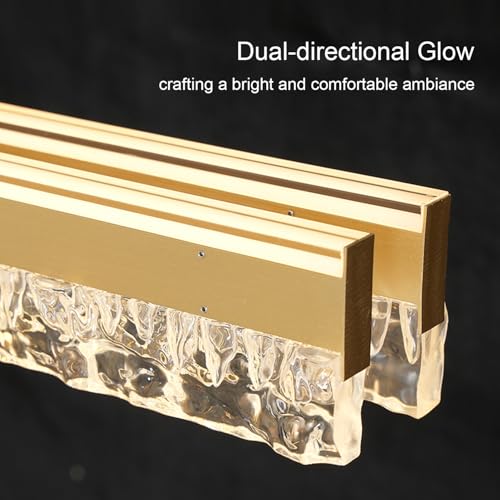 Modern LED Linear Pendant Light 47.24in Dimmable Kitchen Island Lighting Ceiling Hanging Luxury Modern Chandelier for Dining Room Office