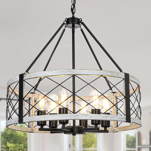 6 Light 22.5'' Farmhouse Chandelier for Dining Room Light Fixture