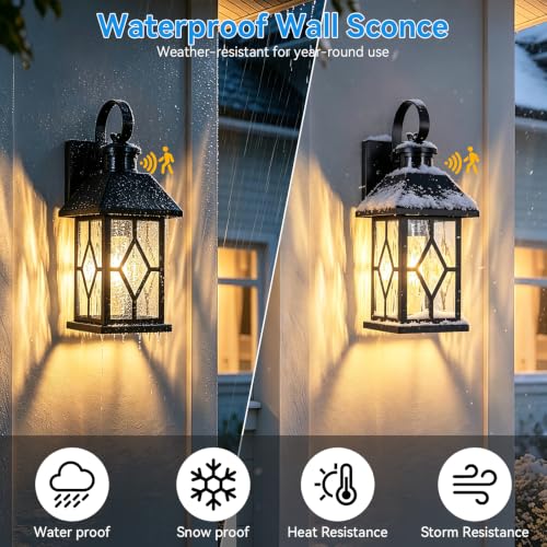 Motion Sensor Outdoor Lights (Matte Black (Hardwired ))