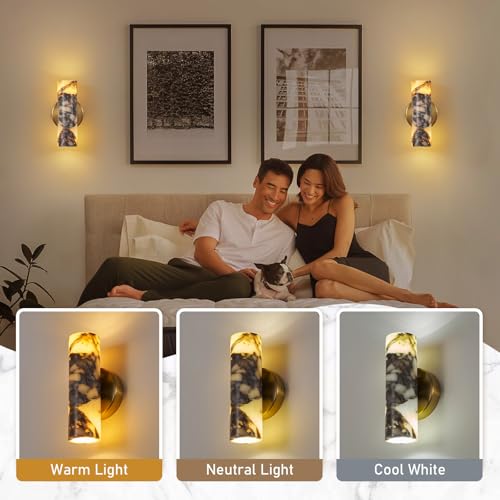 9.5 Inch Natural Marble Wall Sconce
