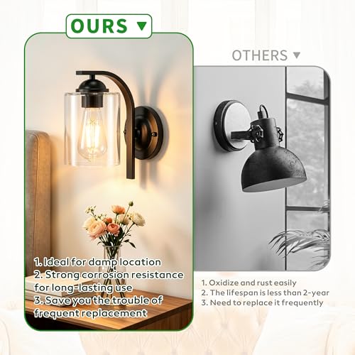Black Wall Sconces Lights for Bathroom