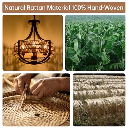 16.5" Rattan Chandelier