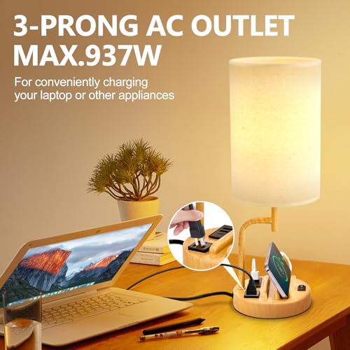 Table Lamp with 3 USB Charging Ports (2 Count)