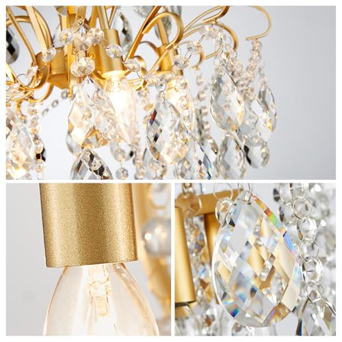 5 Light Crystal Candle Chandelier Pendant Ceiling Modern Lighting Fixture for Bedroom Hallway Bar Kitchen Bathroom