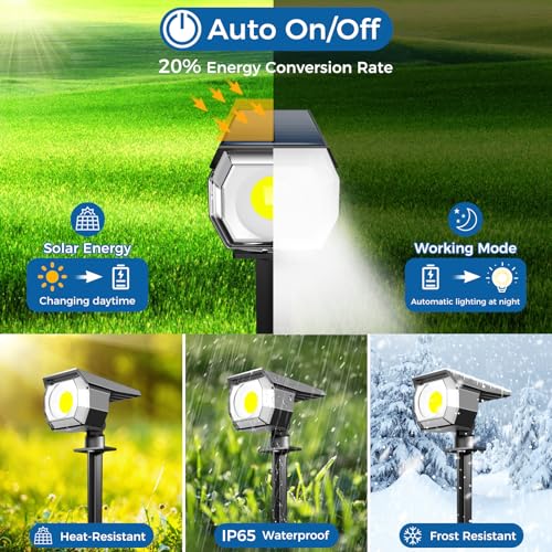 1 Pack Solar Spot Lights Outdoor Waterproof