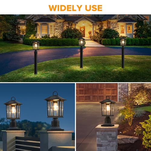 Outdoor Solar Lamp Post Light with Pier Mount Base