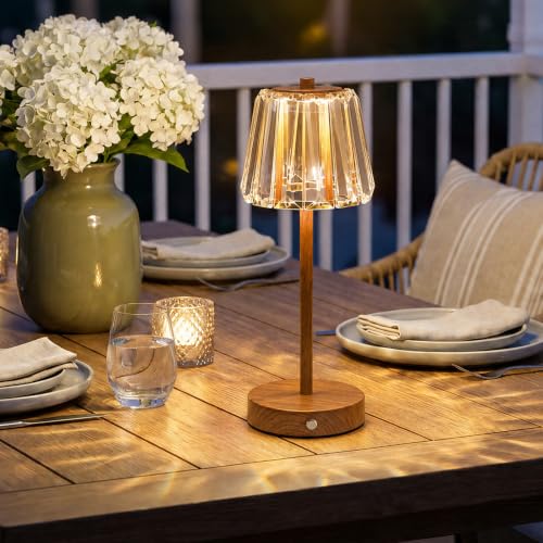 13" Small Crystal Cordless Table Lamp