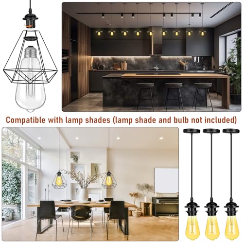 12 Pack Industrial Mini Pendant Light Kit Bulk (12 Count)