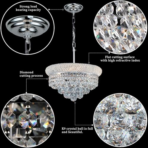 Chrome Crystal Chandeliers for Dining Room