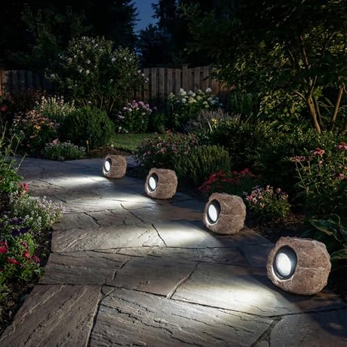 Solar Rock Lights Outdoor Garden Waterproof (2 Count)