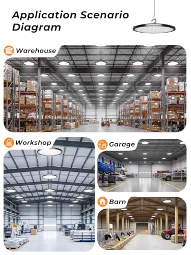 150W UFO LED High Bay Light 22500LM 5000K High Bay Shop Lighting (10 Count)