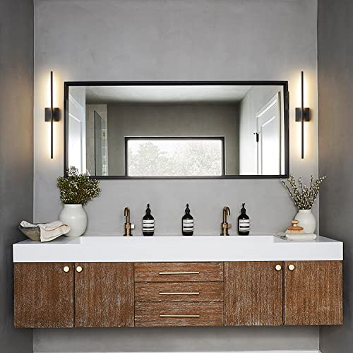 Wall Sconces Set of Two Matte Black Wall Light Fixtures Wall Lamp with Led 3000K 12W Sconces Wall Lighting Wall Lights Sconces Wall Decor Set of 2 Black Wall Sconce Wall Lamps for Bedrooms (2 Count)