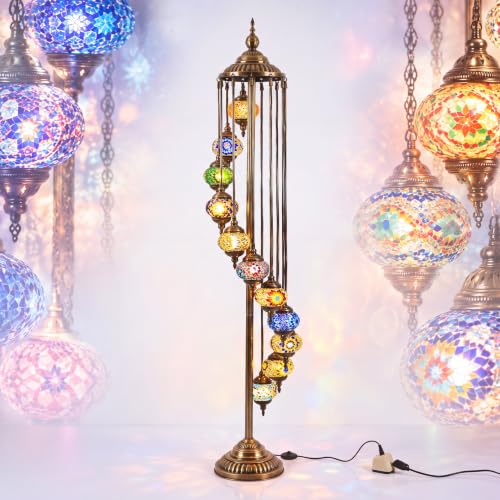 Turkish Lamp Moroccan Floor Lamp Handmade Globe Living Floor Lighting Bohemia Standing Lighting for Decorative Home Designs
