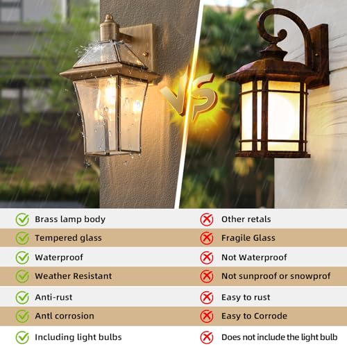 Brass Exterior Sconces (2 Count)