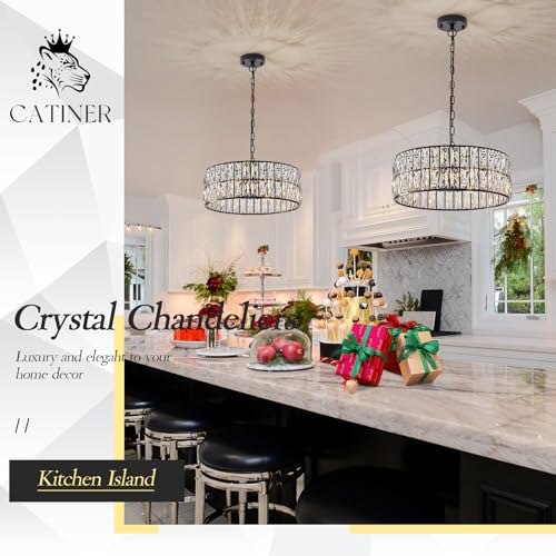 Black Crystal Chandelier 18" 6