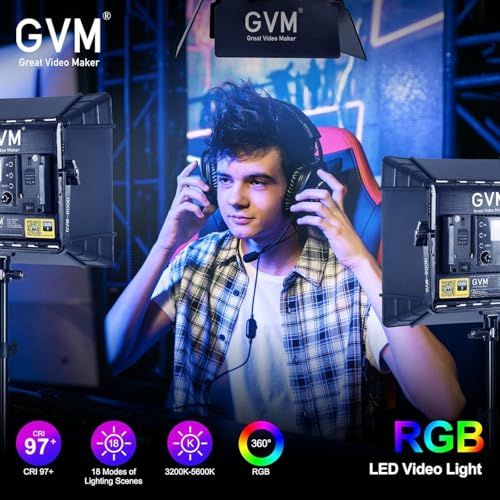 GVM RGB LED Video Lighting Kit (3 Count)