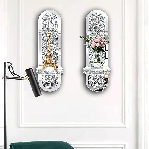 Set of 2 Crystal Crush Diamond Candle Sconces (2 Count)